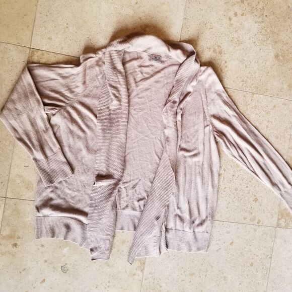 Tan light weight Cardigan that drapes on the front opening (S) - Picture 1 of 3